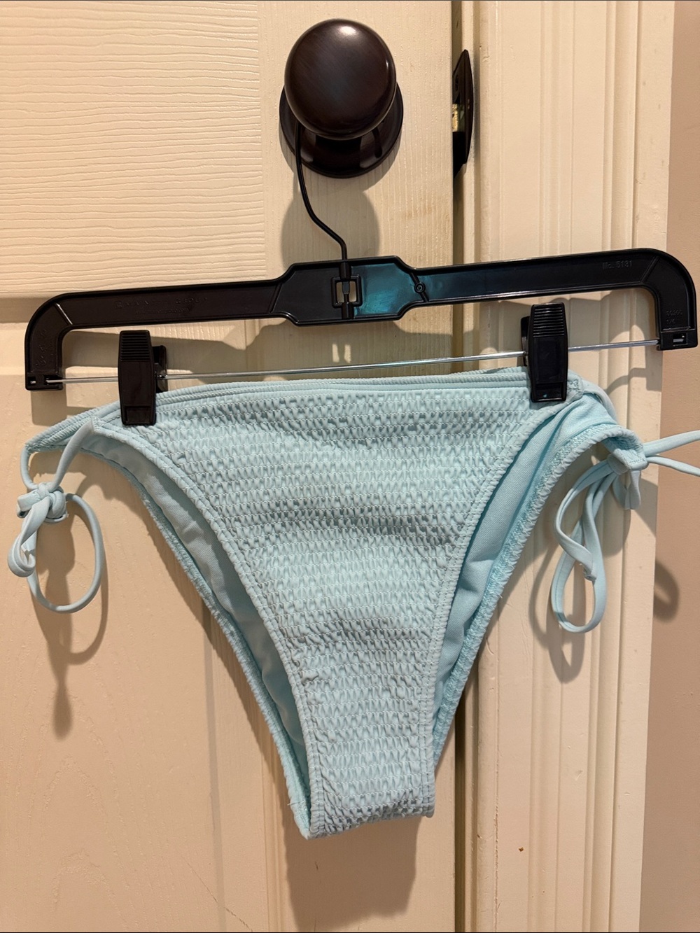 Hollister Light Blue Smocked Tie-Side Bikini Bottom